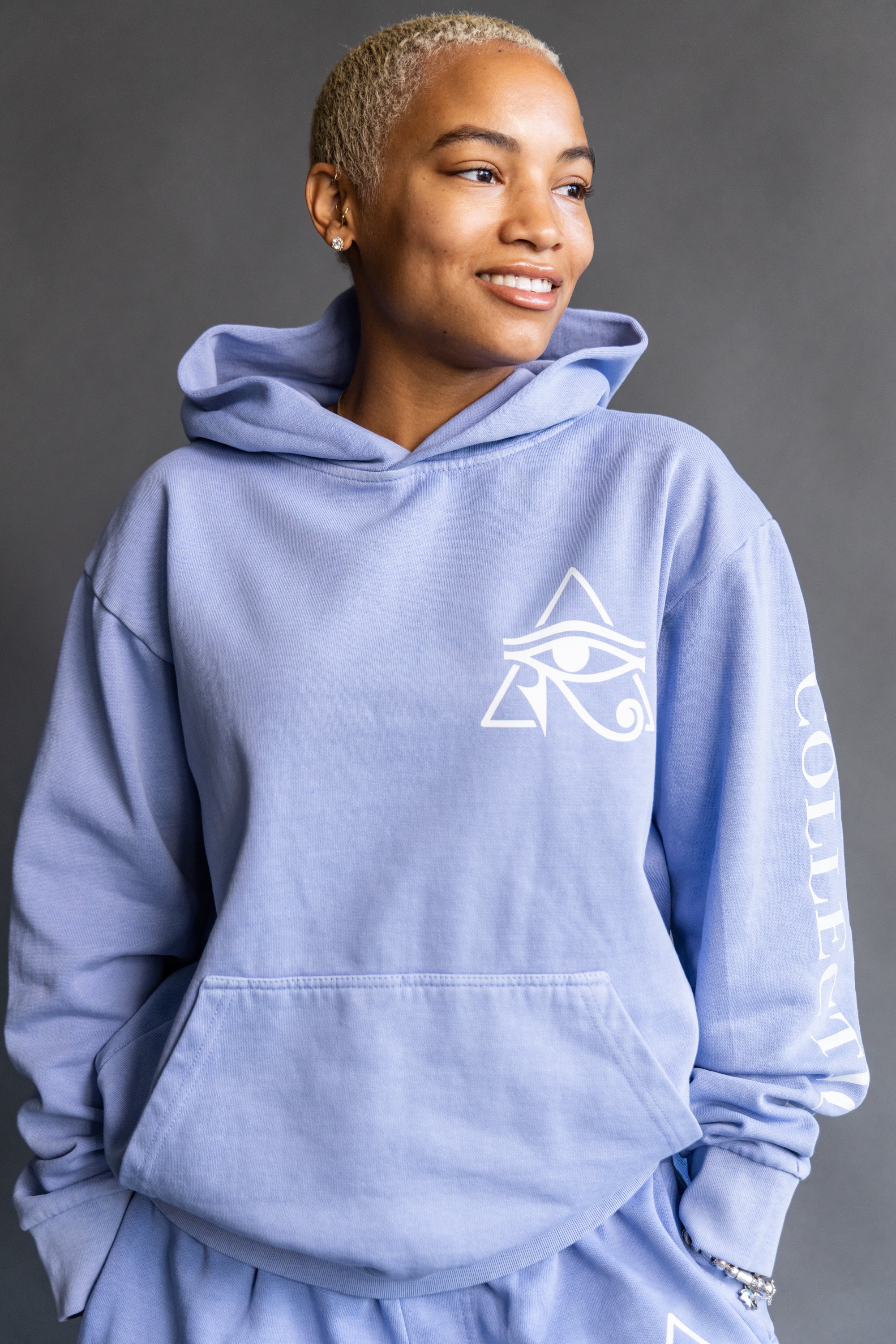 Pale best sale blue hoodie